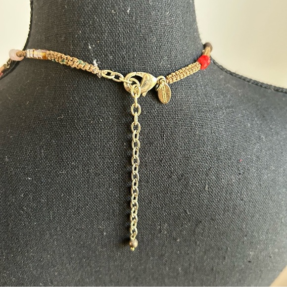 Chico’s Gold Pendant Beaded Statement Necklace - Picture 5 of 5